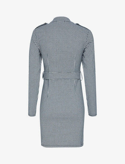 Robe fourreau à imprimé petits carreaux - noir/blanc - 3