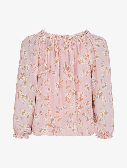 Blouse à col bardot à imprimé floral - rose - 2