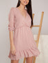 Robe à fines rayures irisées - rose - 1