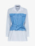 Tunique style chemise à buste simili - bleu ciel - 1