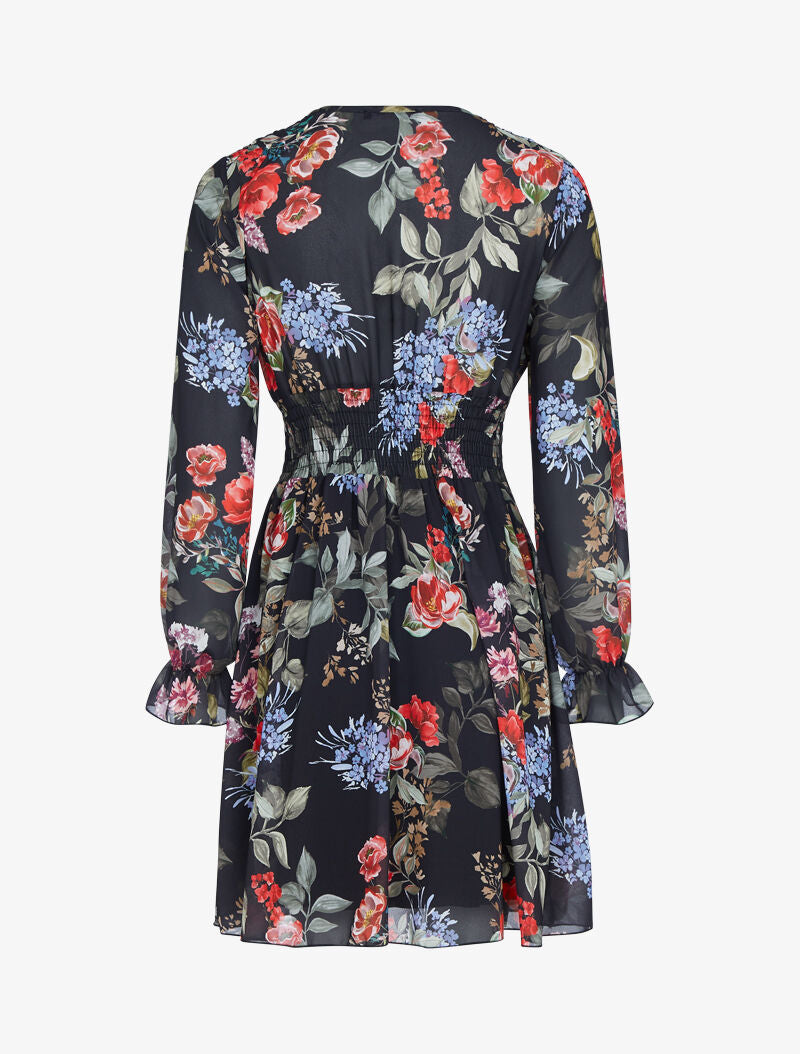 Robe patineuse à imprimé floral - noir - 2