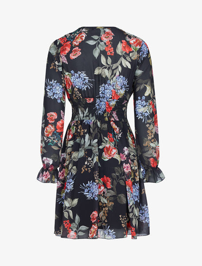Robe patineuse à imprimé floral - noir - 2