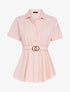 Top péplum à boucle - rose - 3