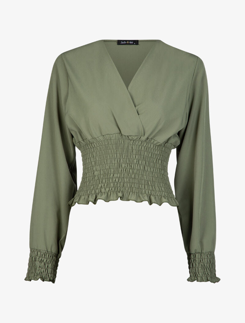 Crop top boule cache coeur - kaki - 1
