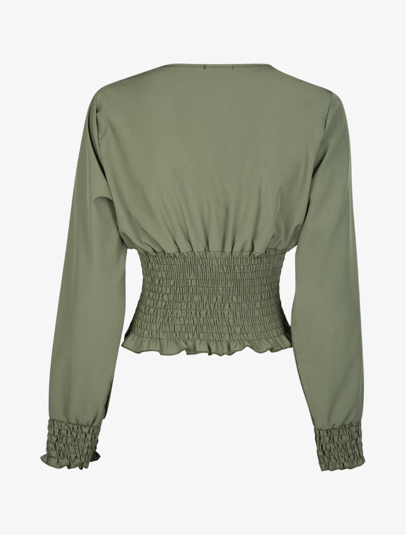Crop top boule cache coeur - kaki - 2