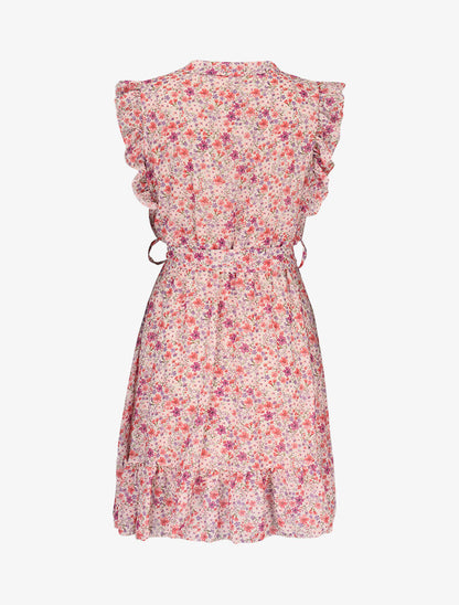 Robe volantée à imprimés - ecru - 2