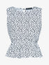Crop top volanté à imprimés - blanc - 1
