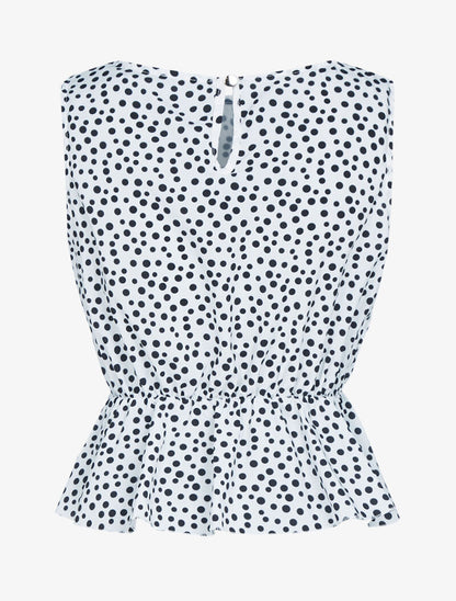 Crop top volanté à imprimés - blanc - 2