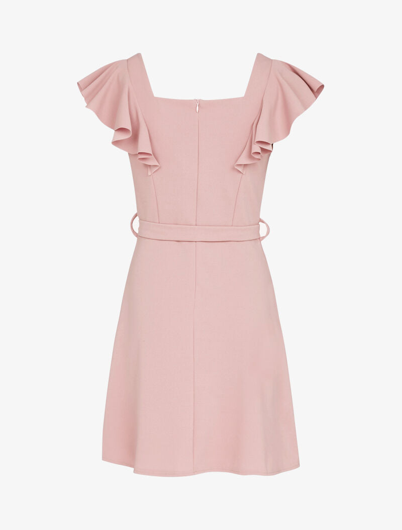 Robe patineuse à boutons contrastants - rose - 3