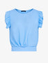 Crop top transparent à dos ajouré - bleu ciel - 1