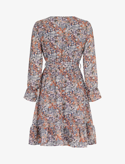 Robe bohème patineuse imprimé floral - bleu - 3
