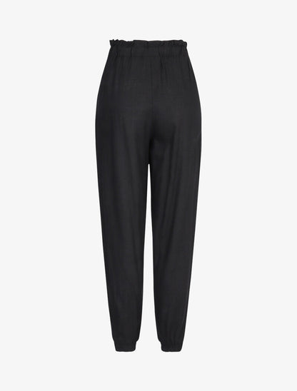 Pantalon en coton style sarouel - noir - 2