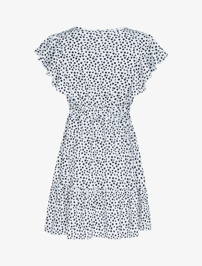 Robe volantée à imprimés - blanc - 3