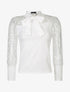 Top à manches en tulle - blanc - 1