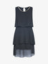 Robe en voile à col bijou - noir - 1