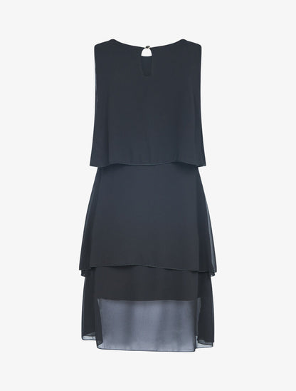 Robe en voile à col bijou - noir - 2