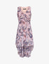 Robe fleurie à bord asymétrique - lilas - 3