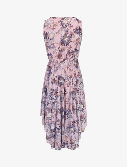 Robe fleurie à bord asymétrique - lilas - 2