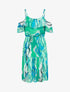 Robe à épaules dénudées et imprimés - vert d&