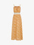 Robe à imprimé floral et crochet - camel - 3