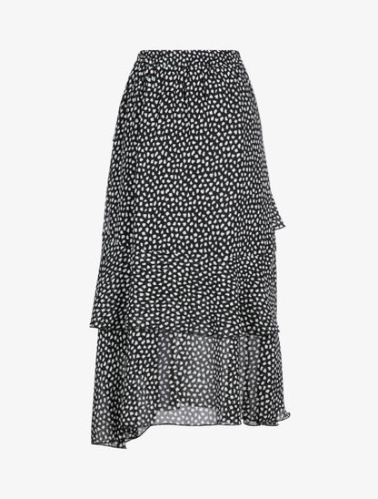Jupe midi volantée - noir - 2