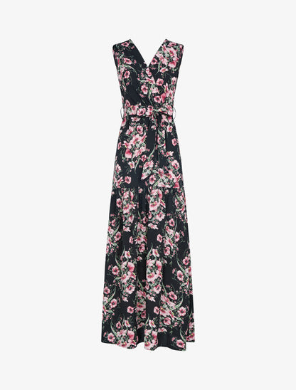 Robe à imprimé floral - noir - 1