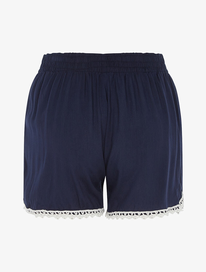 Short uni à bords crochet - marine - 2
