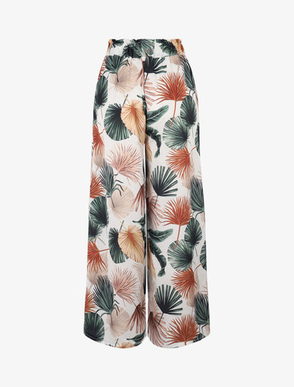 Pantalon 7/8 à imprimés - ecru