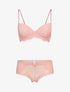 Ensembles en dentelle à shorty ajouré - pêche - 1