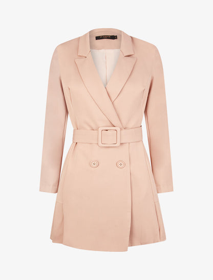 Blazer à bord gaufré - rose - 3