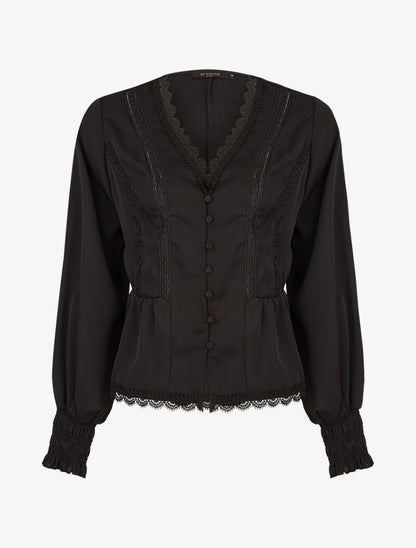 Top fluide à détails crochet - noir - 3