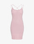 Robe moulante côtelée à bretelles croisées - rose - 1