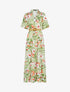 Robe longue à basques imprimé grandes fleurs - vert amande - 3