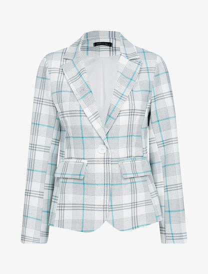 Blazer imprimé à col cranté - blanc - 1