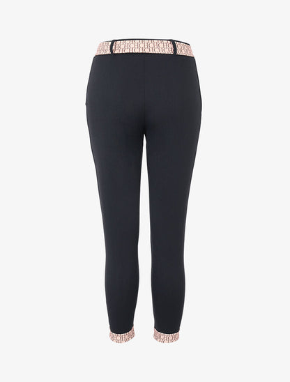 Pantalon 7/8 à bords imprimés - noir