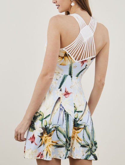 Robe extra stretch à imprimés - bleu ciel - 2