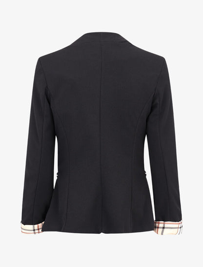 Blazer à revers imprimé tartan - noir - 2