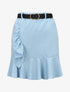 Jupe volantée avec ceinture simili - bleu ciel - 1