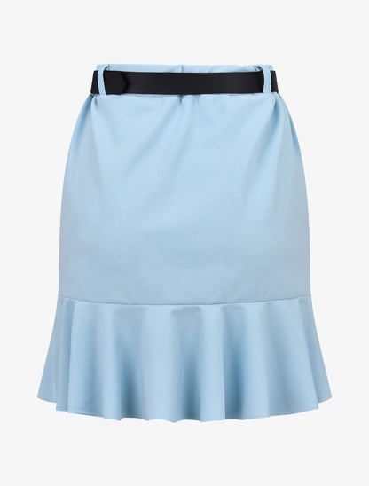 Jupe volantée avec ceinture simili - bleu ciel - 2