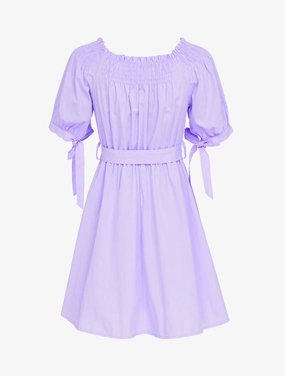 Robe patineuse à col bardot - lilas - 2