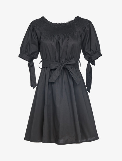 Robe patineuse à col bardot - noir - 1