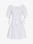 Robe patineuse à col bardot - blanc - 3
