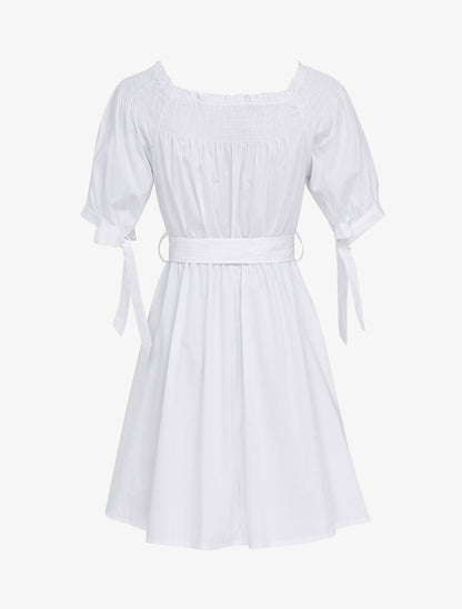 Robe patineuse à col bardot - blanc - 2