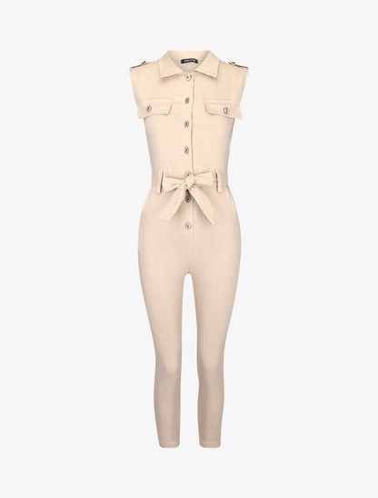Combinaison 7/8 style saharienne - beige