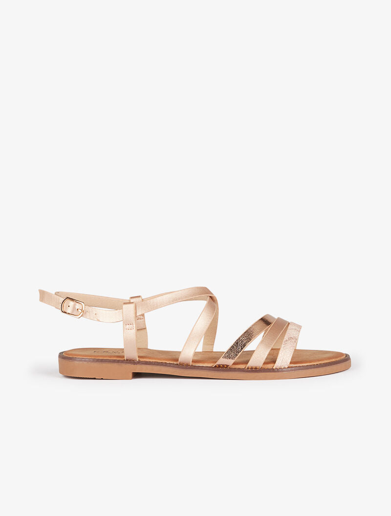 Nu-pieds à brides stylisées - champagne - 2