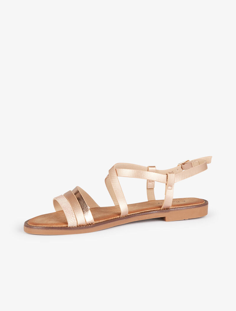 Nu-pieds à brides stylisées - champagne - 4