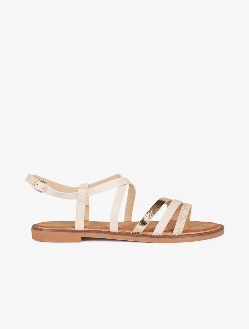 Nu-pieds à brides stylisées - beige - 2