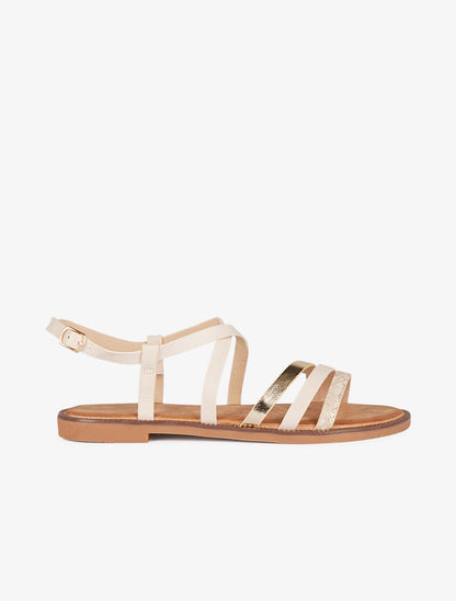 Nu-pieds à brides stylisées - beige - 2