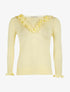 Pull à jabot en V - jaune - 1
