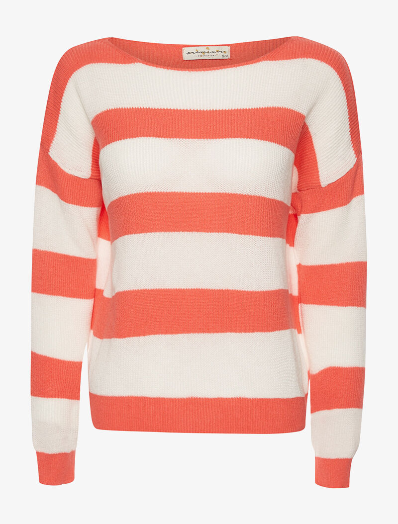 Pull à rayures basic - orange - 3